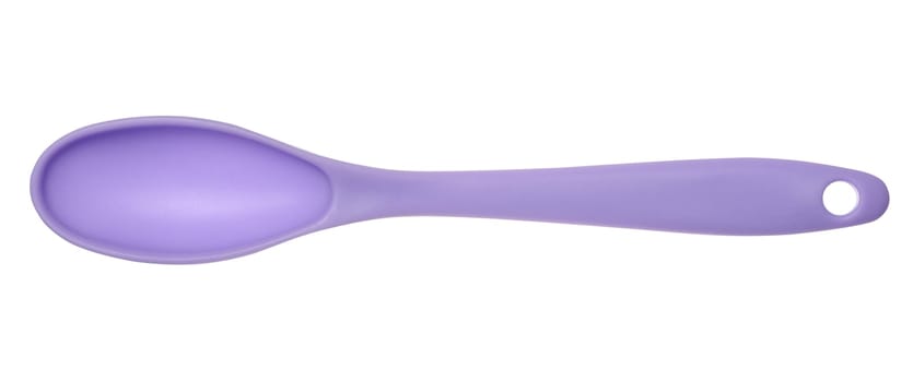 Silicone spoon for stirring food on isolated background