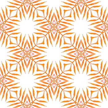 Mosaic seamless pattern. Orange wondrous boho chic summer design. Textile ready breathtaking print, swimwear fabric, wallpaper, wrapping. Hand drawn green mosaic seamless border.