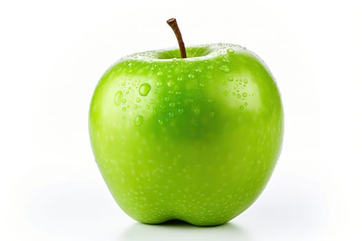 Green apple close up isolated on white background, green apple with copy space.