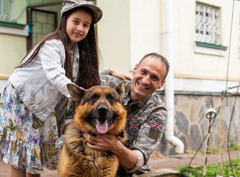 Happy reunion of british soldier and his little daughter