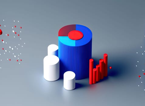 Big data abstract concept with data clusters collected by server. Digital sorting and management concept. Generated AI