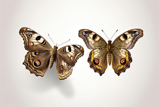 Butterfly with colorful wings isolated on white. Generative AI