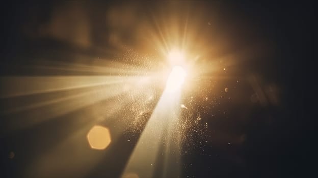 Dust rays background. God rays in the textured air. Generated AI