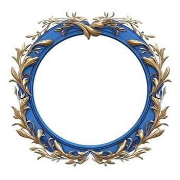 Round frame in art nouveau style with ornament. Retro frame with fairytale and magic decoration. Generated AI