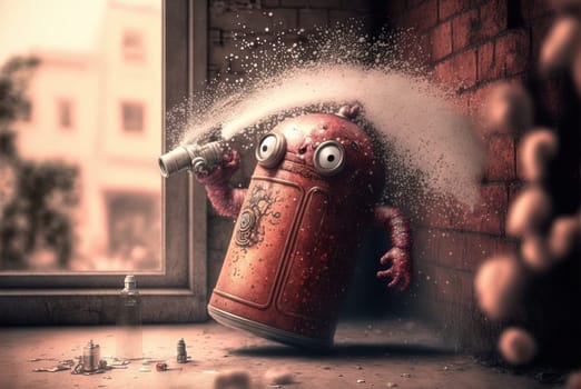 Monster can. Alluminium can with paint as a cute character. Generated AI