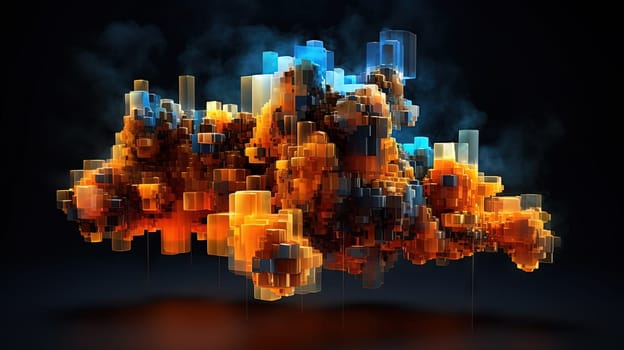 Cloud shaped technology abstraction. Connection and data storage concept. Generated AI