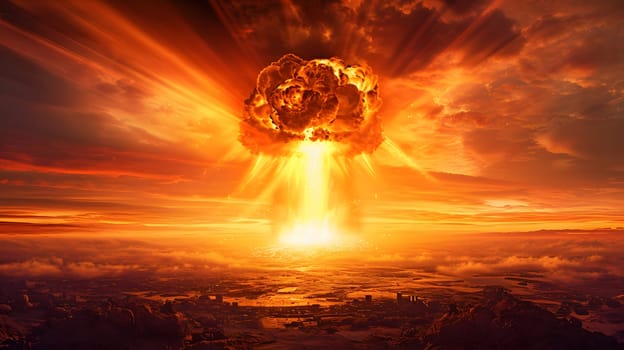 nuclear bomb explosion special effect, generative ai. High quality photo