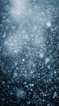 A hazy photograph capturing snowflakes on a dark backdrop - Winter background - generative AI