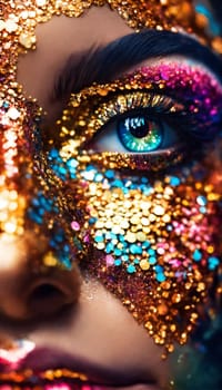 cosmetics glitter and makeup shadows. Fashion Selective focus.