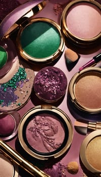 cosmetics glitter and makeup shadows. Fashion Selective focus.