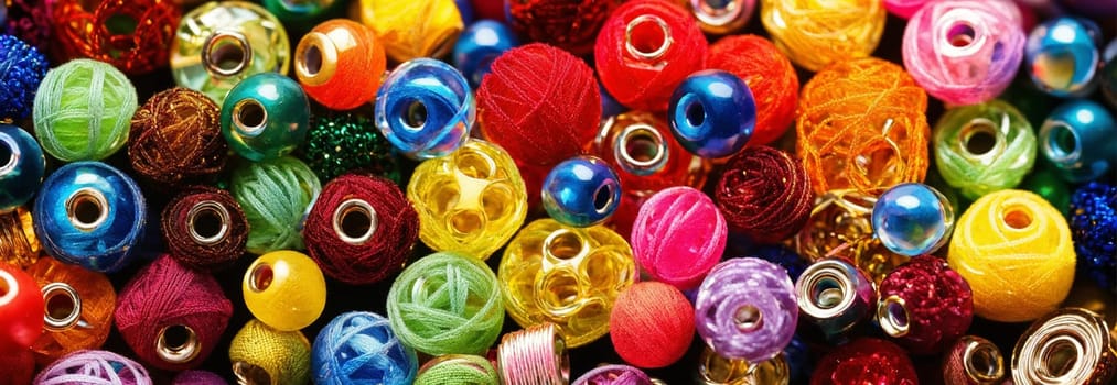 beads for needlework. Selective focus.