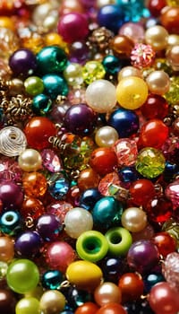 beads for needlework. Selective focus.