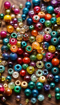 beads for needlework. Selective focus.