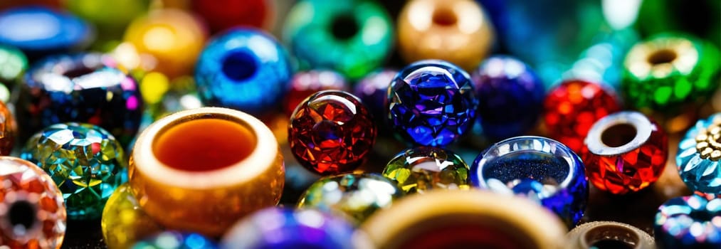 beads for needlework. Selective focus.