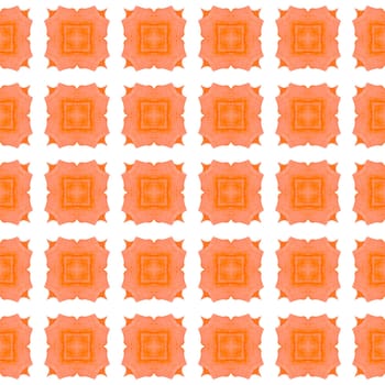 Textile ready pleasing print, swimwear fabric, wallpaper, wrapping. Orange fetching boho chic summer design. Hand drawn tropical seamless border. Tropical seamless pattern.