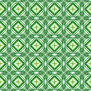 Trendy organic green border. Green exotic boho chic summer design. Organic tile. Textile ready Actual print, swimwear fabric, wallpaper, wrapping.