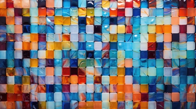 abstract background with squares mosaic tile, ai