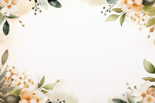 background surrounded by wedding decorations, copy space, watercolor. ai generated