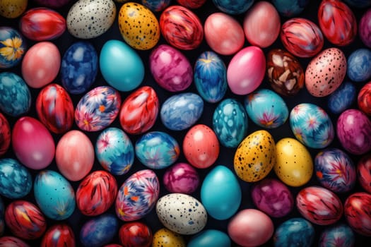 Colorful Easter eggs pattern background. ai generated