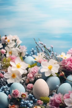 Easter decor concept. Easter background banner. ai generated
