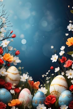 Easter decor concept. Easter background banner. ai generated