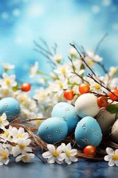 Easter decor concept. Easter background banner. ai generated