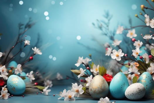 Easter decor concept. Easter background banner. ai generated