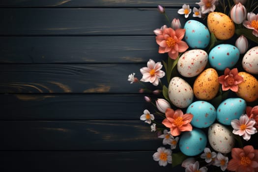Easter decor concept. Easter background banner. ai generated