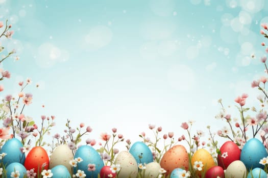 Easter decor concept. Easter background banner. ai generated