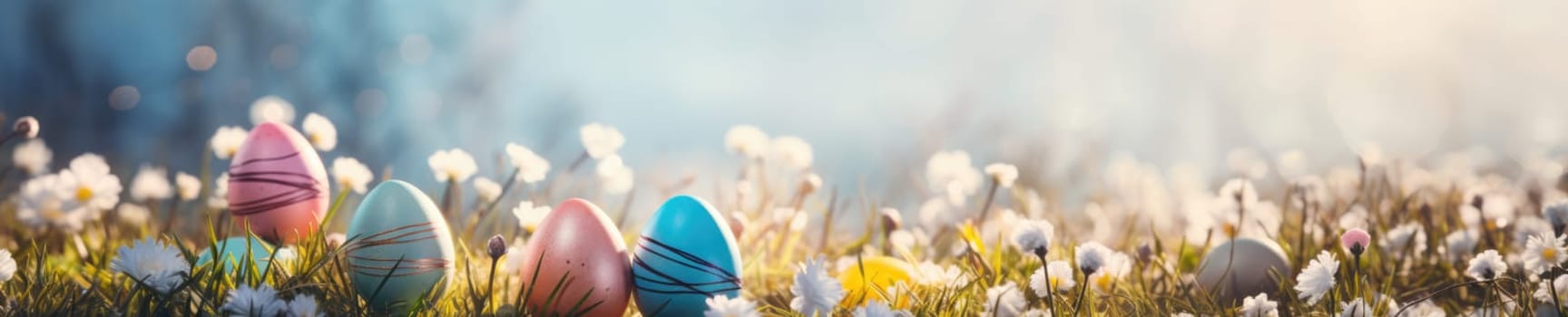 Easter decor concept. Easter background banner. ai generated