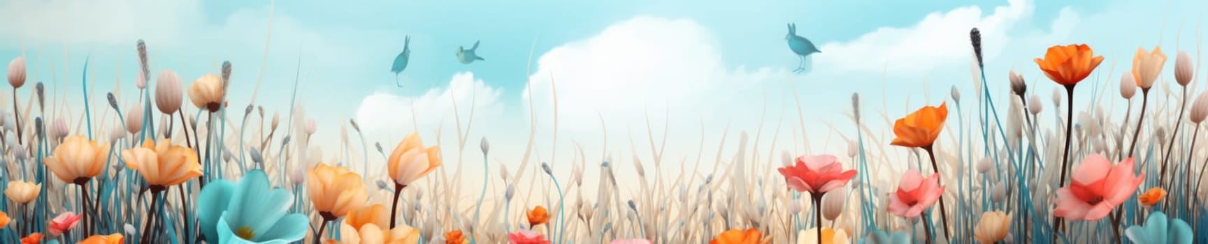 Easter decor concept. Easter background banner. ai generated