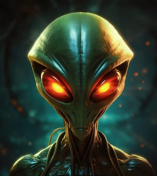 Portrait of a humanoid alien creature. Science fiction illustration