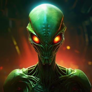 Portrait of a humanoid alien creature. Science fiction illustration
