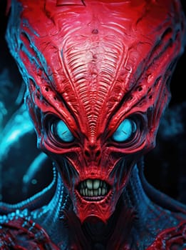 Portrait of a humanoid alien creature. Science fiction illustration