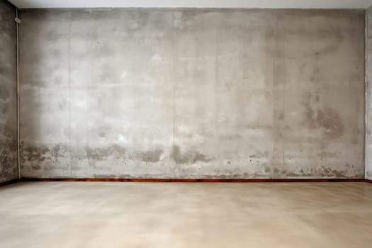 Empty Grunge Room: Dark Vintage Interior with Weathered Concrete Walls and Textured Floor
