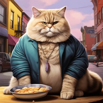 Plump and Majestic: The Charming Solid Brown Fat Cat