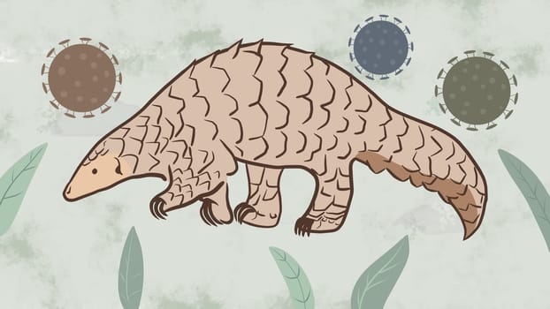 Pangolin or scaly anteater, a scales covered mammal from tropical areas such as Africa and Asia.