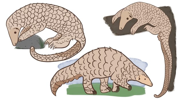 Pangolin or scaly anteater, a scales covered mammal from tropical areas such as Africa and Asia.