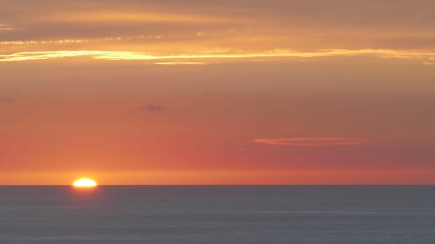 Sunset and reflections in the Cantabrian Sea, Basque Country.