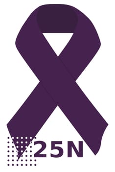 Purple ribbon of the International Day for the Elimination of Violence against Women on November 25th, against gender violence and abuse.