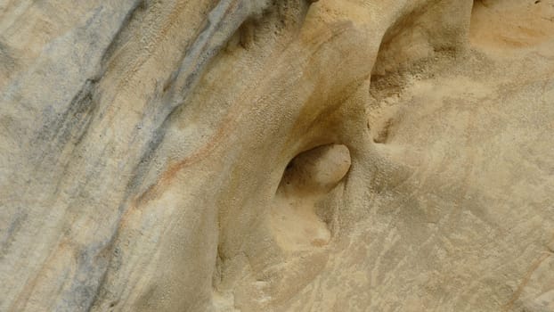 Eroded sandstone on the sea shore