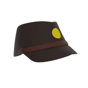 Commander Hat isolated on white background. High quality 3d illustration