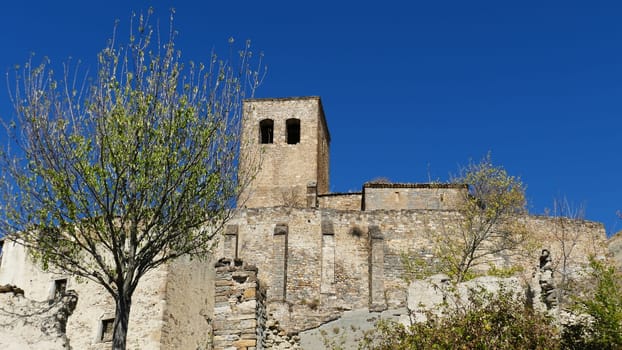 Ruins of an uninhabited Yesa church in Navarre