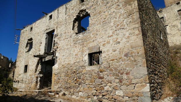 Ruined house in an uninhabited village of Yesa in Navarre