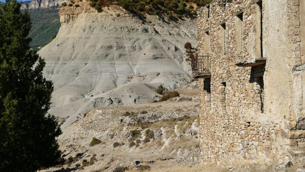 Ruins of an uninhabited village of Yesa in Navarre