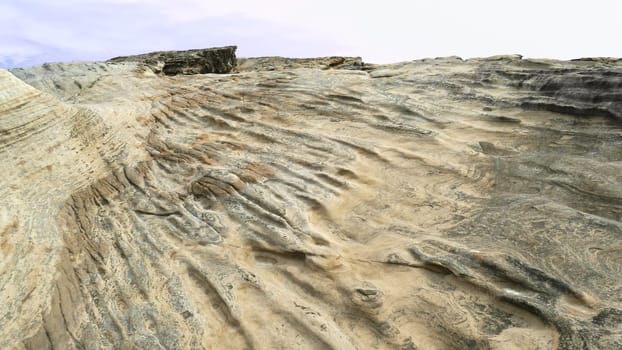 Rocky zone of the coast of the sea with erosion