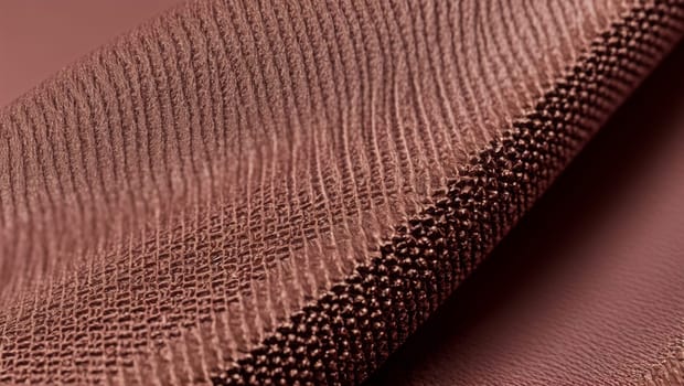 Detail of a nice brown fabric textured background. Generative AI.