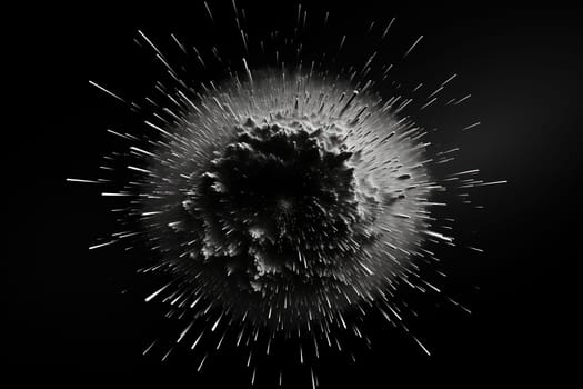Sand texture explosion background in the dark. Abstract dark background.