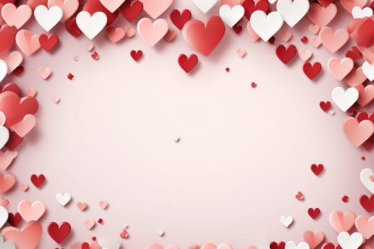 Valentines day frame banner. Generative AI.