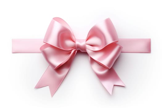 A minimalist representation of a pink ribbon. Generative AI.
